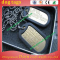 America Army Cheap Brass ID Card Dog Tags With Aluminum Chains